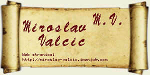 Miroslav Valčić vizit kartica